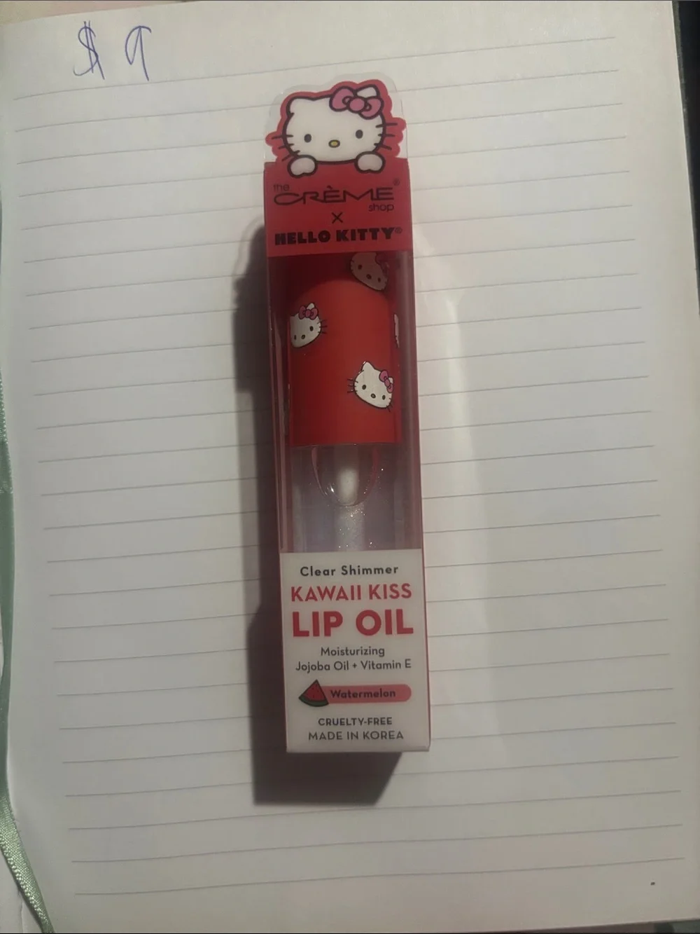 Hello Kitty Kawaii Kiss Lip Oil - Red Packaging & Clear Shimmer